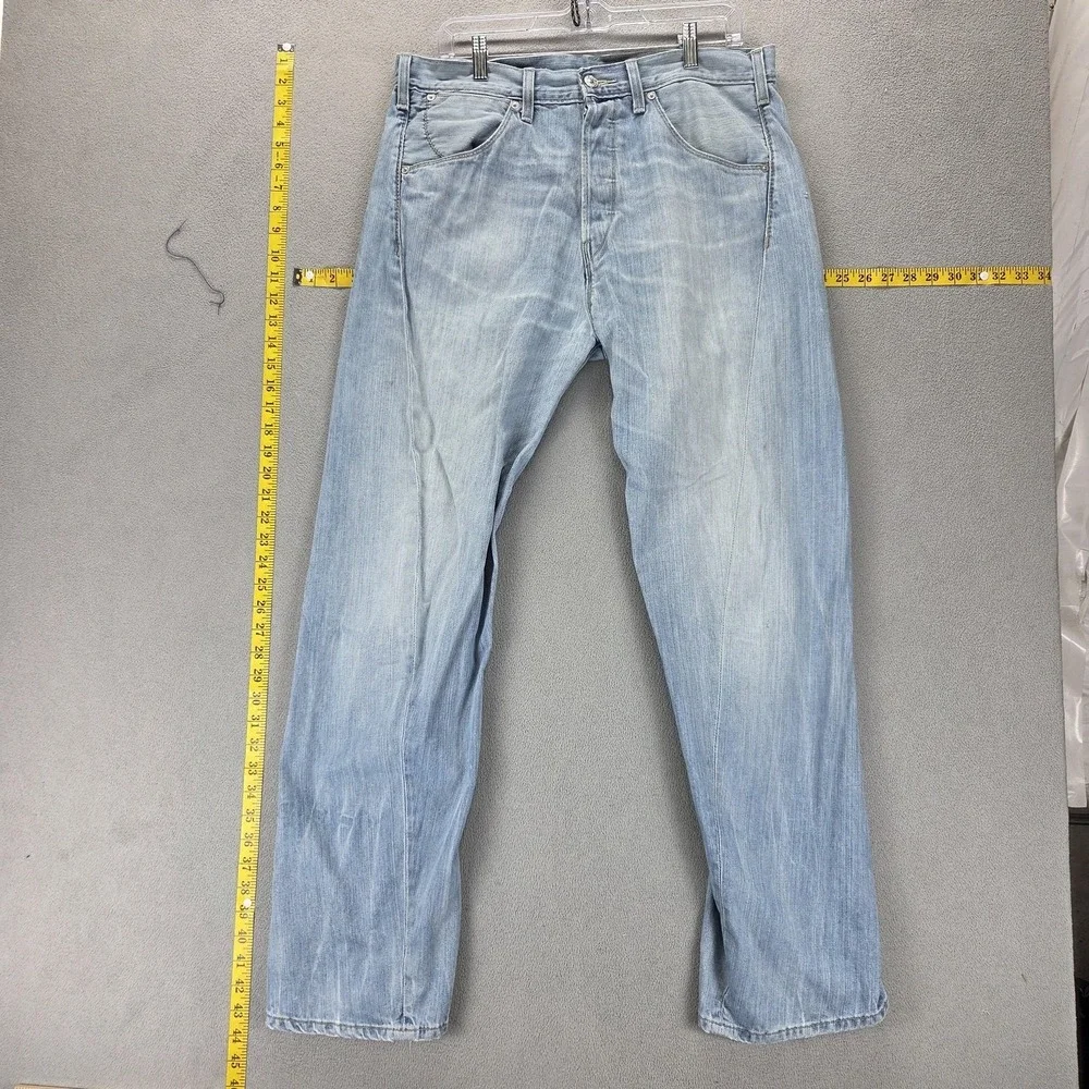 Vintage Levis Engineered Jeans Mens 33x32 Blue Twisted Light Wash Button Fly